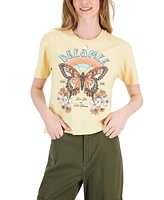 Rebellious One Juniors' Dreamer Butterfly Graphic T-Shirt