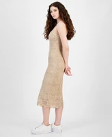 Hippie Rose Juniors' Pointelle-Knit Midi Dress