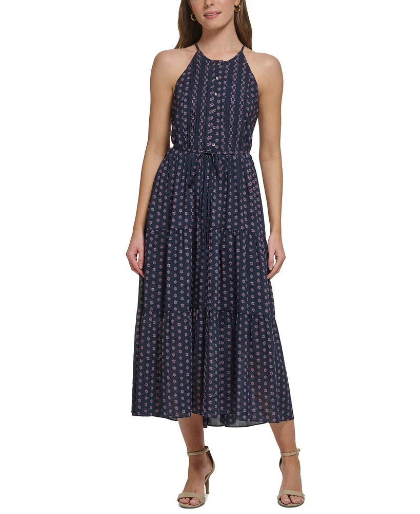 Tommy Hilfiger Women's Bella Floral-Print Halter Midi Dress