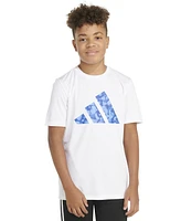 adidas Big Boys Short Sleeve Pebble Camo Logo Polyester T-Shirt