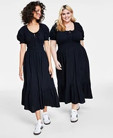 And Now This Women's Short-Sleeve Clip-Dot Midi Dress, Xxs-4X, Created for Macy's