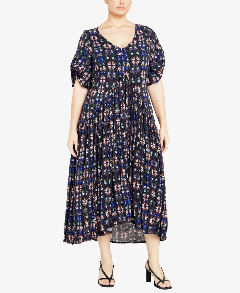 Avenue Plus Val Print Maxi Dress