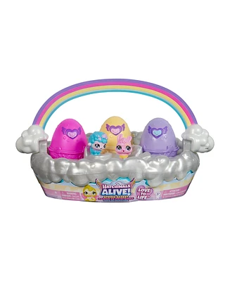 Hatchimals Alive, Spring Basket with 6 Mini Figures, 3 Self-Hatching Eggs, Fun Gift and Easter Toy - Multi