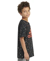 adidas Big Boys Short Sleeve "Terrazzo Dot" Print T-Shirt