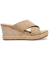 Dv Dolce Vita Women's Erial Crossband Raffia Wedge Sandals