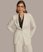 Donna Karan Women's One Button Pinstripe Blazer