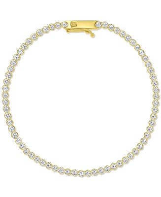 Cubic Zirconia Bezel-Set Tennis Bracelet in 10k Gold