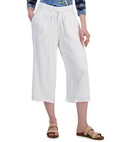 Jm Collection Women's Gauze Cropped Pull-On Pants, Created for Macy's