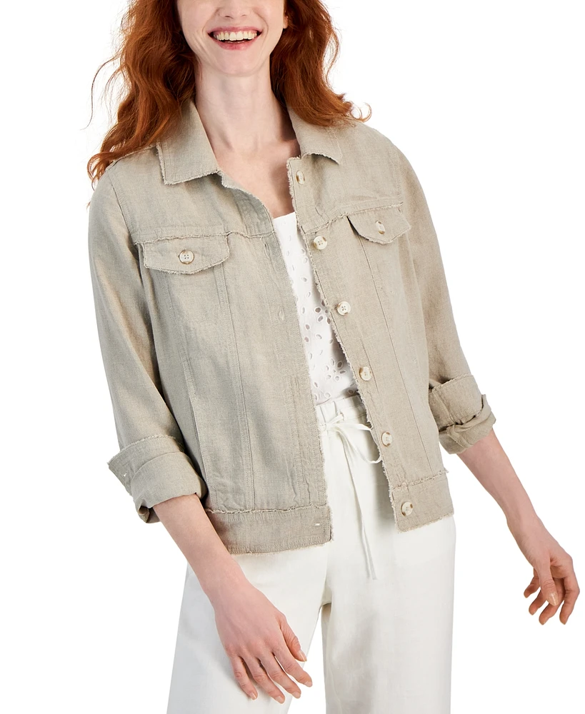 Charter Club Women's 100% Linen Jacket, Created for Macy's