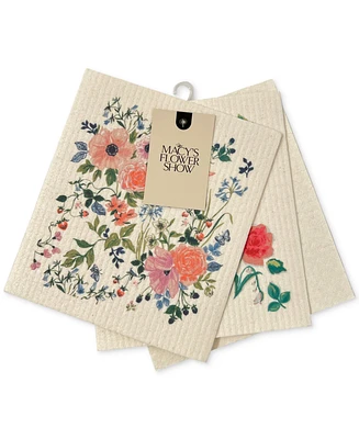 Macy's Flower Show Swedish Dishcloth Set of 3, Created for Macy's