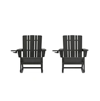 Ridley Hdpe Adirondack Chair With Cup Holder And Pull Out Ottoman