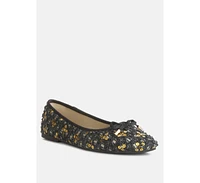 florent sequin flat bow ballerinas