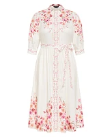 City Chic Plus Annabelle Button Down Floral Midi Dress