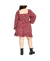 City Chic Plus Lia Print Dress