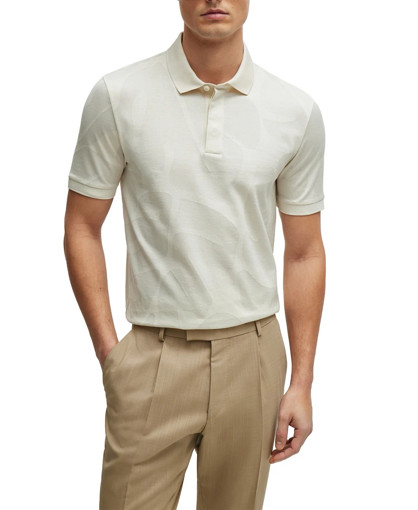 Boss by Hugo Men's Monstera-Leaf Slim-Fit Polo Shirt