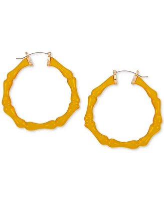 Guess Lucite Bamboo-Shaped Large Hoop Earrings, 2.25"