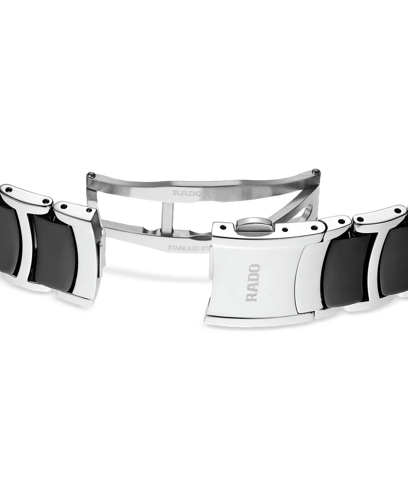 Rado Unisex Swiss Centrix Diamond (1/20 ct. t.w.) Black Ceramic & Stainless Steel Bracelet Watch 40mm