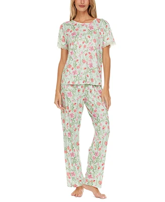 Flora by Nikrooz Women's 2-Pc. Jody Floral Pajamas Set