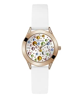 Guess Women's Analog White Silicone Watch 34mm