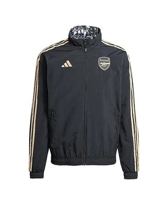 Men's adidas Black Arsenal 2023/24 Reversible Anthem Ian Wright Full-Zip Jacket