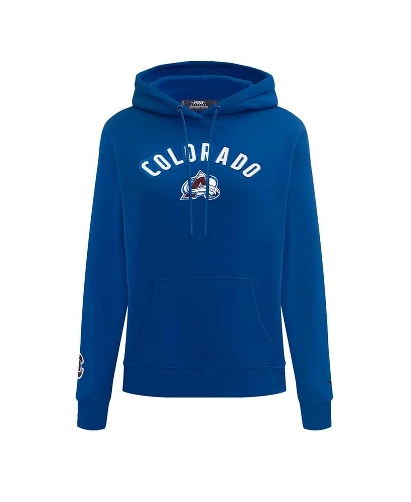 Women's Pro Standard Navy Colorado Avalanche Classic Chenille Pullover Hoodie