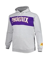 Men's Fanatics Heather Gray Phoenix Suns Big and Tall Wordmark Pullover Hoodie