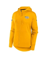 Women's Fanatics Gold Nashville Predators Authentic Pro Scuba Full-Zip Hoodie