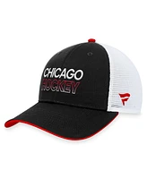 Men's Fanatics Black Chicago Blackhawks Authentic Pro Rink Trucker Adjustable Hat