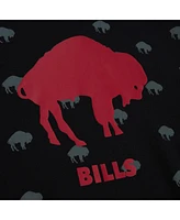 Men's Mitchell & Ness Black Buffalo Bills Allover Print Fleece Pullover Hoodie