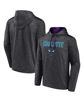 Men's Fanatics Heather Charcoal Charlotte Hornets Fast Break Pullover Hoodie