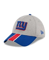 Men's New Era Heather Gray, Royal York Giants Striped 39THIRTY Flex Hat