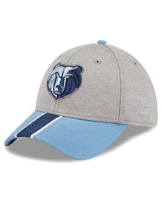 Men's New Era Gray, Light Blue Memphis Grizzlies Striped 39THIRTY Flex Hat