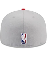 Men's New Era Gray, Red Atlanta Hawks Tip-Off Two-Tone 59FIFTY Fitted Hat