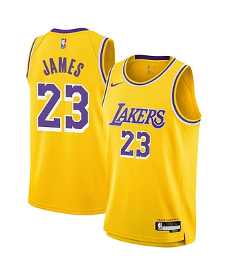 Big Boys Nike LeBron James Gold Los Angeles Lakers Swingman Jersey - Icon Edition