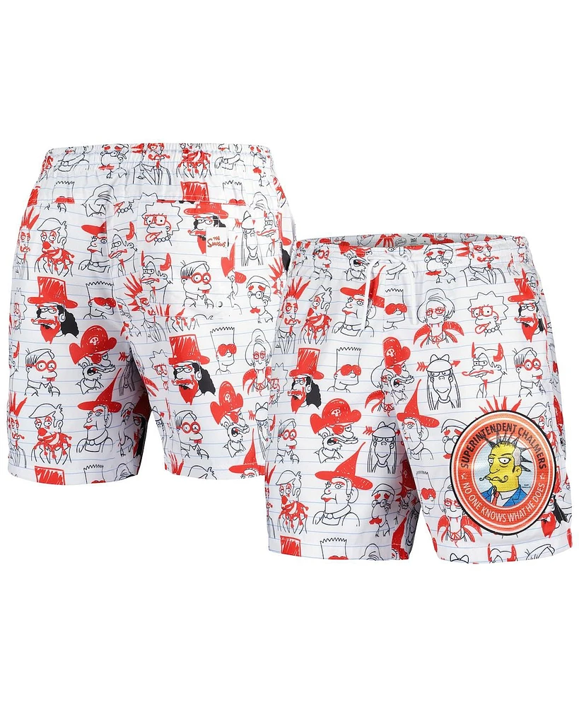 Men's Freeze Max White The Simpsons Bart School Doodles Shorts