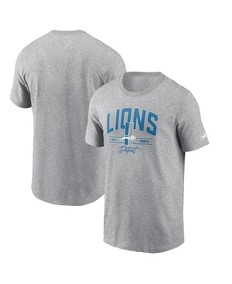 Men's Nike Heather Gray Distressed Detroit Lions Vintage-Like Essential T-shirt