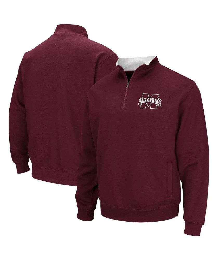 Men's Colosseum Maroon Mississippi State Bulldogs Tortugas Logo Quarter-Zip Jacket