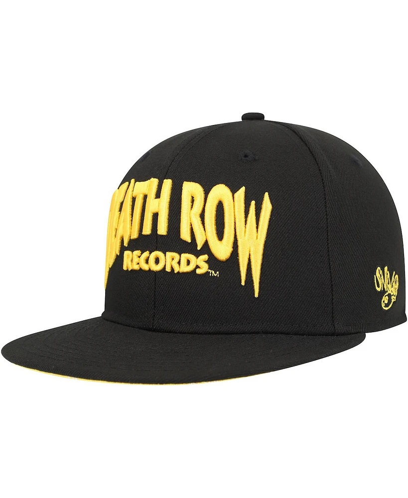 Men's Black Death Row Records Paisley Fitted Hat