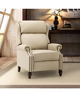 Pierce Genuine Leather Recliner with Nailhead Trims