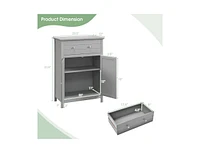2-Door Freestanding Bathroom Cabinet with Drawer and Adjustable Shelf