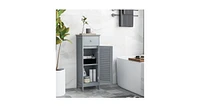 Wooden Bathroom Floor Storage Cabinet with Drawer and Shutter Door