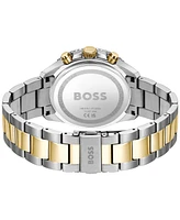 Hugo Boss Men's Runner Quartz Chrono Stainless Steel Ionic Plated Thin Gold-Tone Steel Watch 44mm