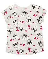 Disney Toddler Girls Minnie Hearts Short Sleeve T-shirt and Dress, 2 Pc. Set