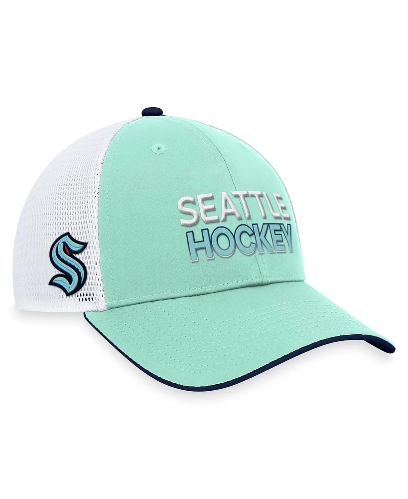 Men's Fanatics Light Blue Seattle Kraken Authentic Pro Rink Trucker Adjustable Hat