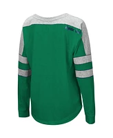 Women's Colosseum Green Notre Dame Fighting Irish Trey Dolman Long Sleeve T-shirt