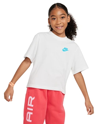 Nike Big Girls Sportswear Boxy Logo Graphic Cotton T-Shirt