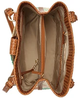 Brahmin Fiora HoneyBrown Copa Cabana Leather Bucket Bag