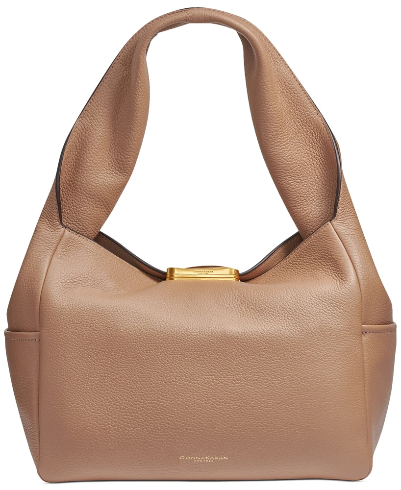 Donna Karan Amagansett Soft-Rolled Leather Shoulder with Sculpted Magnet Closure