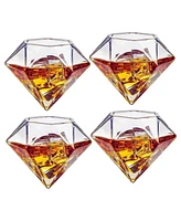 The Wine Savant Diamond Whiskey Decanter with Diamond Whiskey Glasses, Set of 3