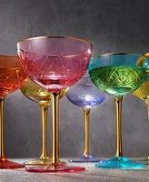 The Wine Savant Martini And Champagne Vintage Art Deco Coupe Glasses,, Set of 6